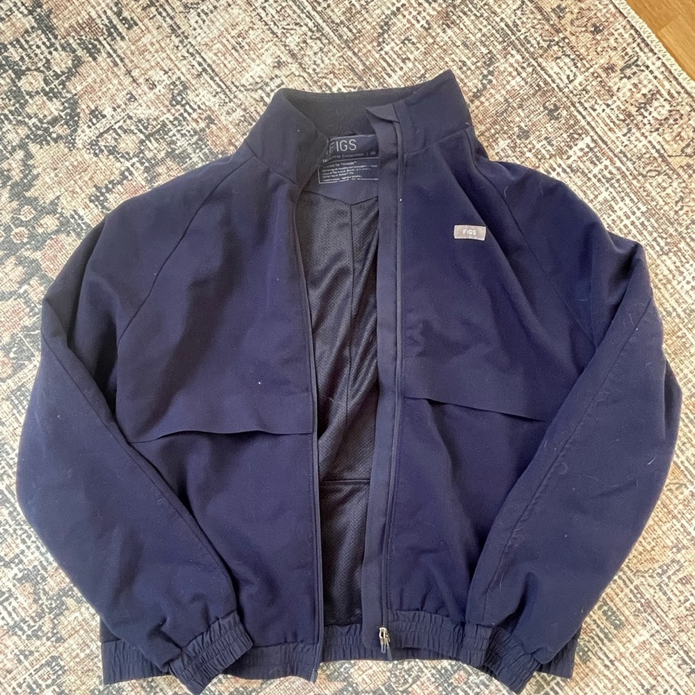Figs Sydney Scrub Jacket - Navy Blue